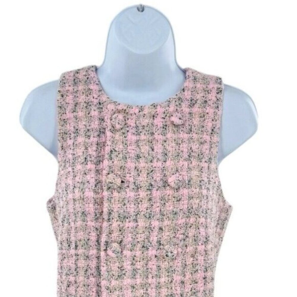 Pomander Place | NEW Peony Tweed Bianca Sleeveless Crewneck Mini Dress Size S - Picture 6 of 12